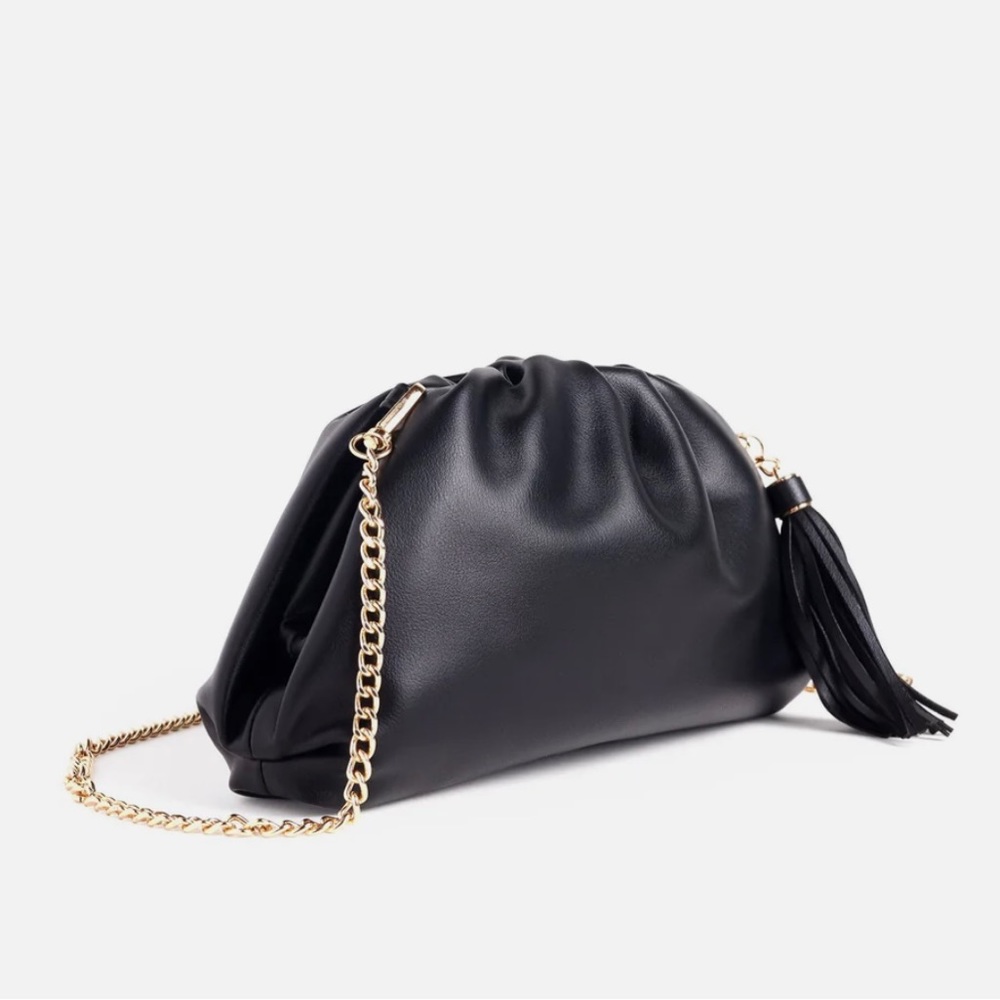 Black Crescent Clutch by Understated Leather